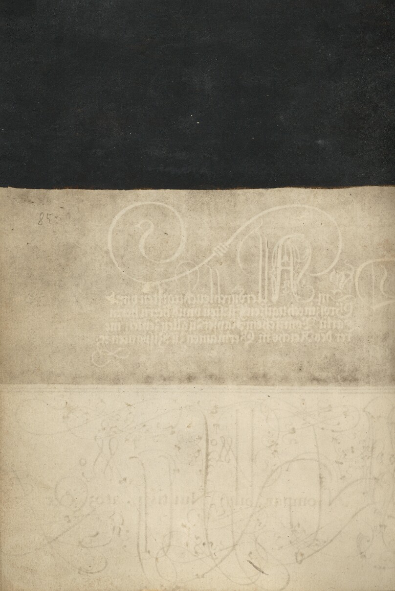 Partial black background for preceding recto