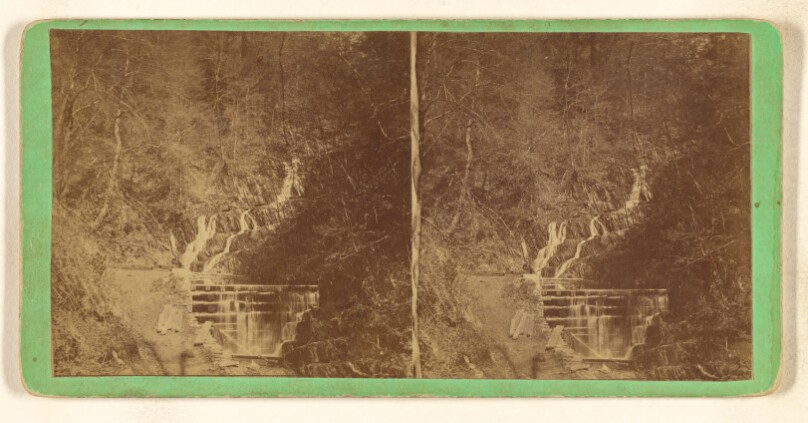 North branch of twin cascade from below dam. [Hoosac Tunnel Route]
