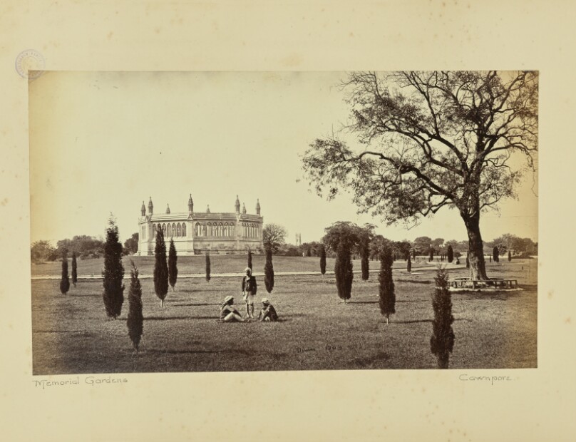 Cawnpore; The Memorial Well, with the Cawnpore Church in the Distance