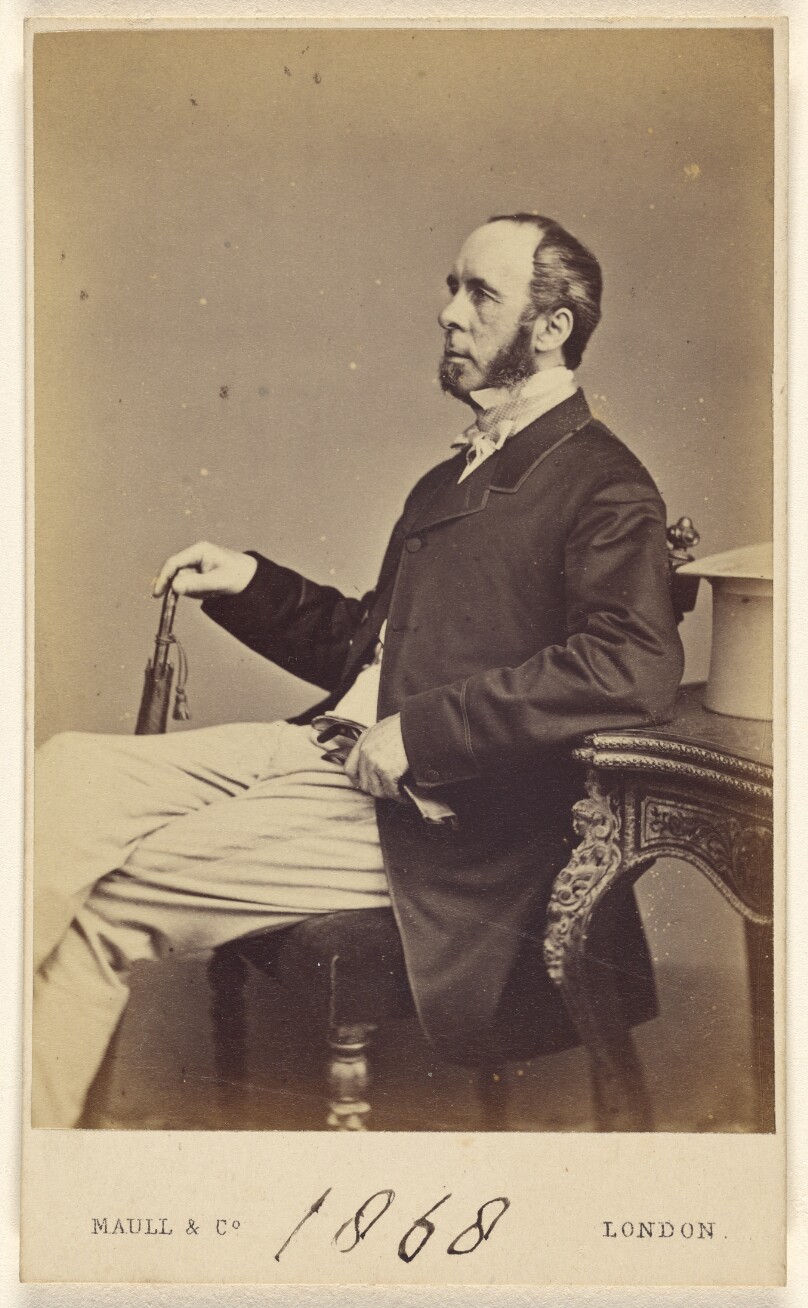 [Unidentified man with goatee, moustache and muttonchops, seated, in profile]