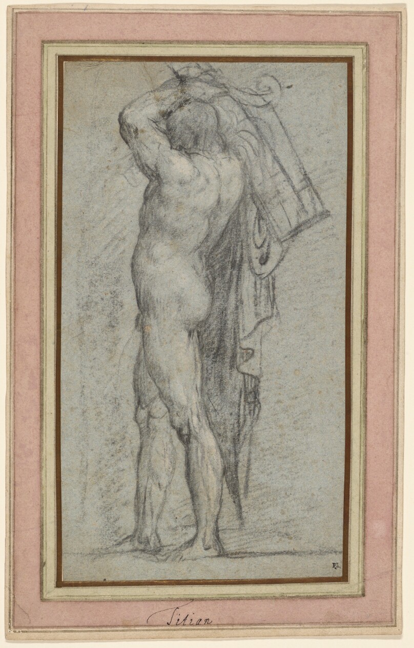 Nude Man Carrying a Rudder on His Shoulder