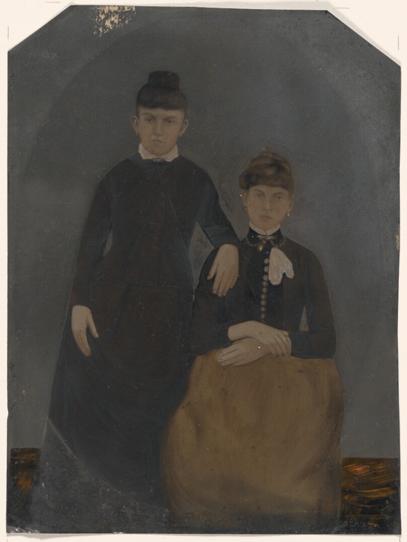 [Portrait of two young women]