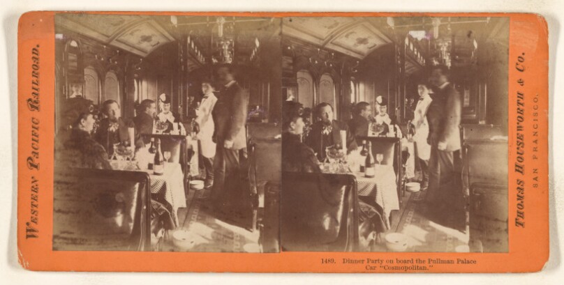 Dinner Party on board the Pullman Palace Car "Cosmopolitan."