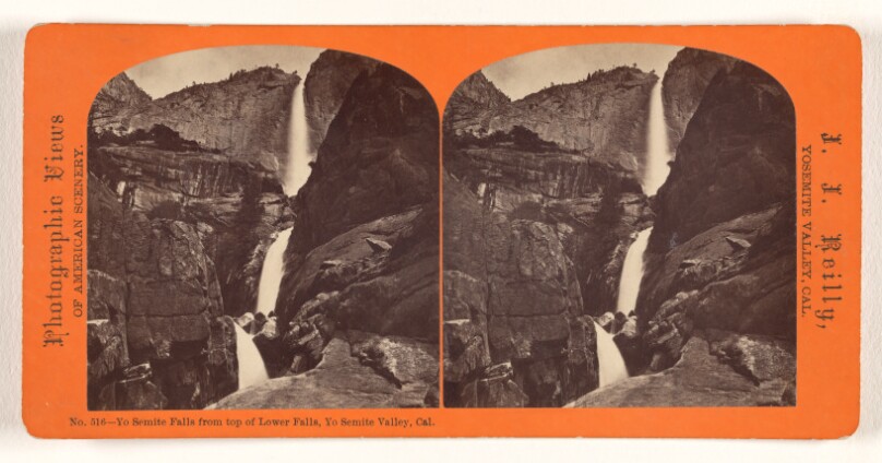 Yo Semite Falls from top of Lower Falls, Yo Semite Valley, Cal.