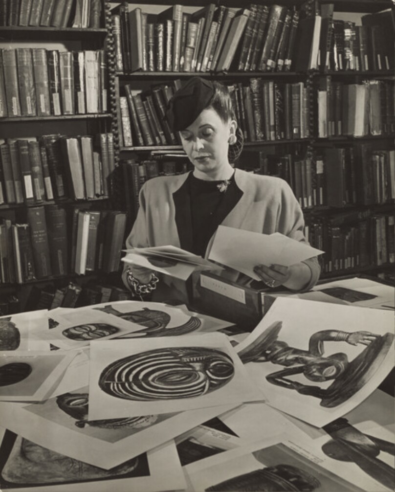 Hat Designer Lily Dache Conducting Research at the New York Public Library
