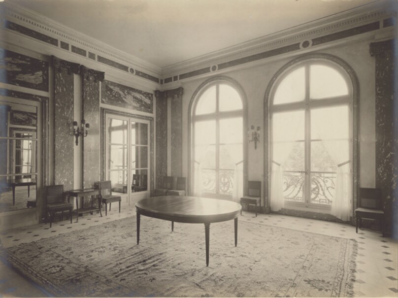 [Interior of room with table]