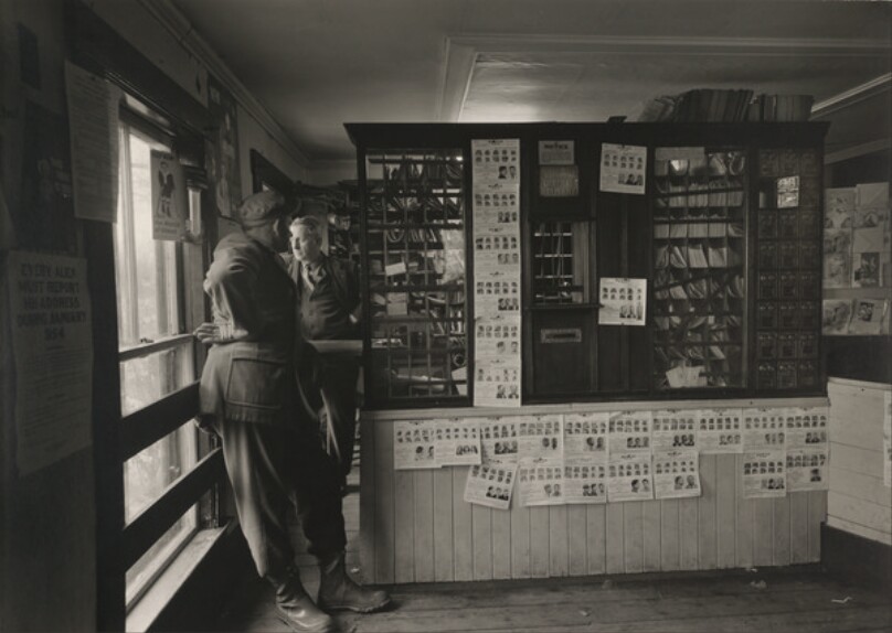 [Post Office with "Wanted Posters"]
