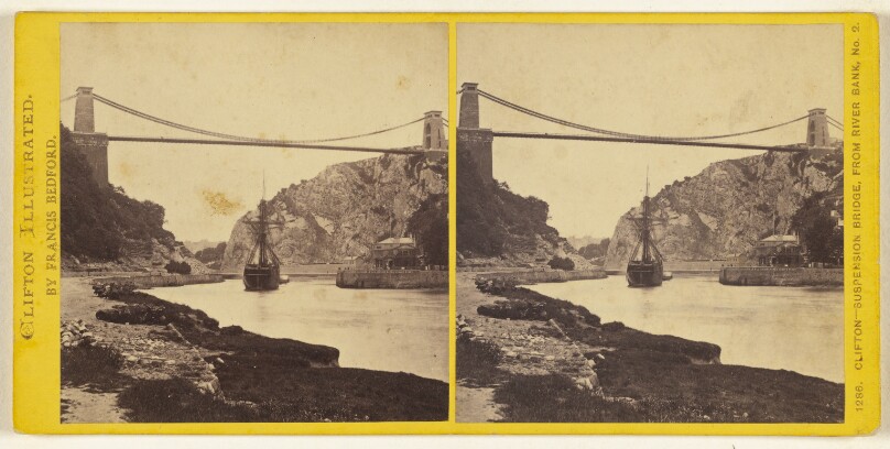 Clifton - Suspension Bridge, From River Bank, No. 2. [Clifton, England]