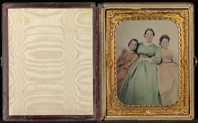 [Portrait of a Woman with Two Young Women on Either Side]