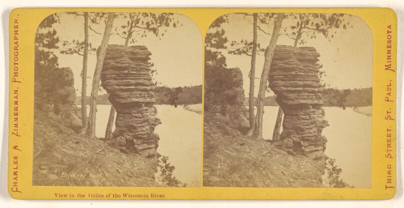 Chimney Rock. View in the Dalles of the Wisconsin River.