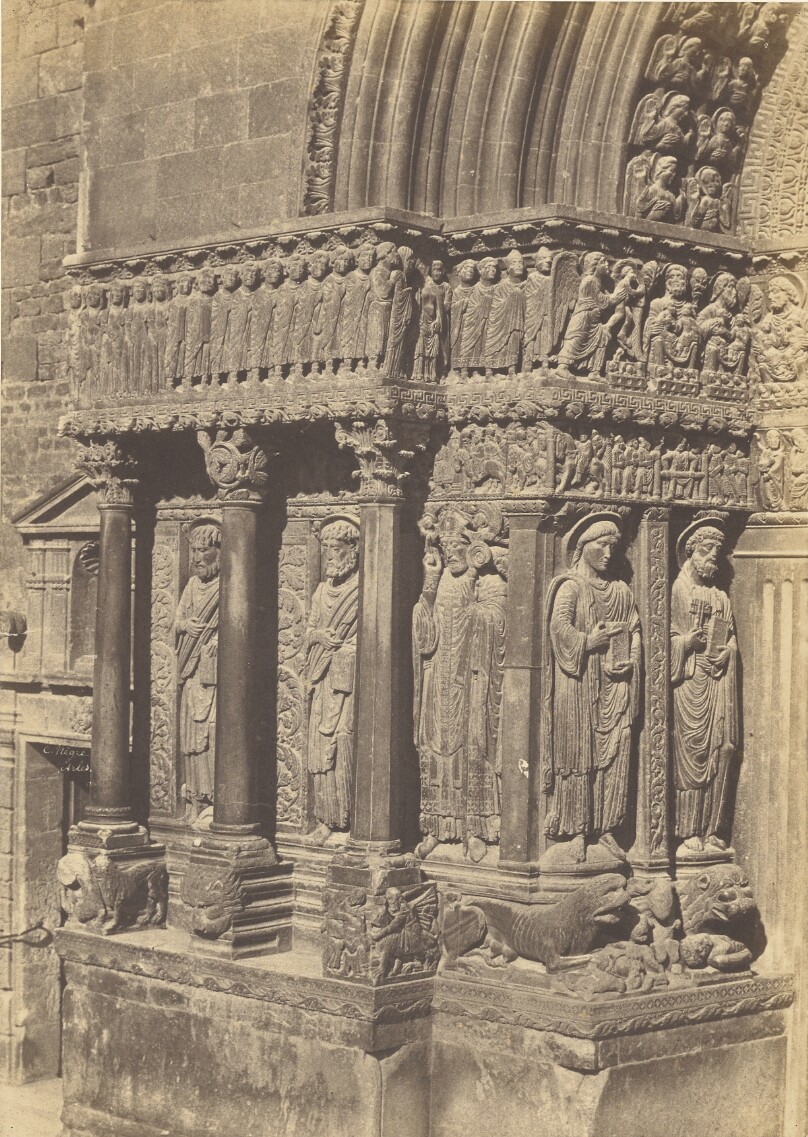 [Left side of the Main Portal of Saint-Trophime with Evangelists and the Blessed, Arles]