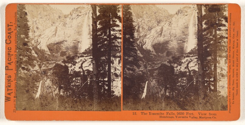 The Yosemite Falls, 2630 feet. View from Hutchings, Yosemite Valley, Mariposa Co.