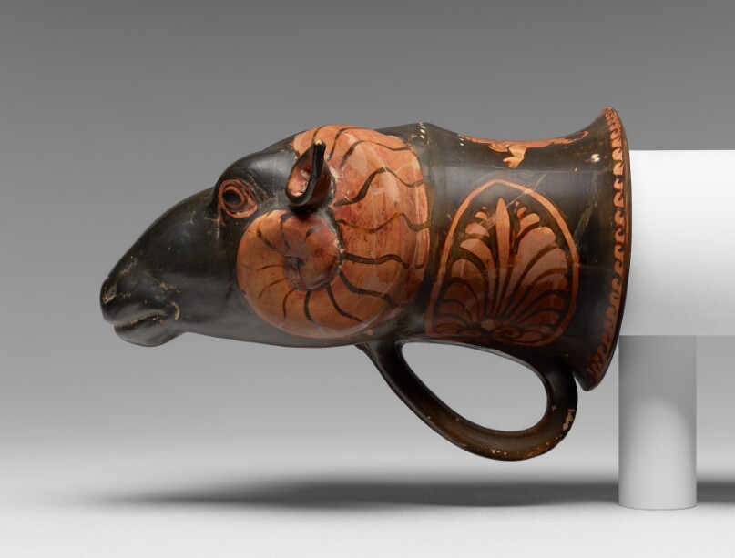 Apulian Ram Head Rhyton