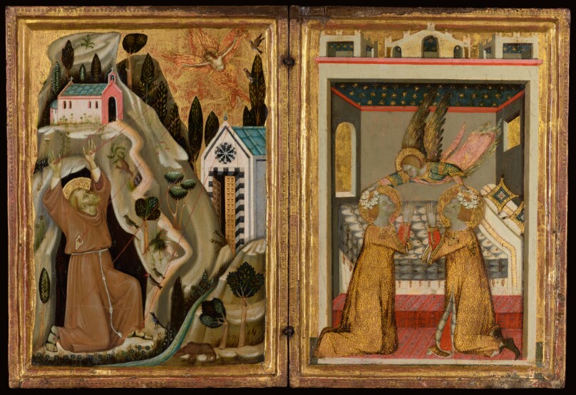 The Stigmatization of Saint Francis, and Angel Crowning Saints Cecilia and Valerian