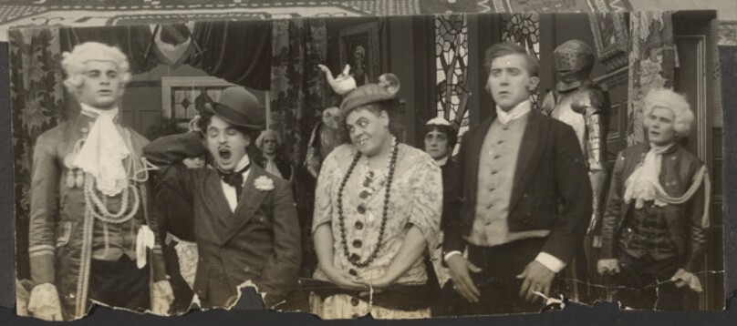 [Cast on set, "Tillie's Punctured Romance"]