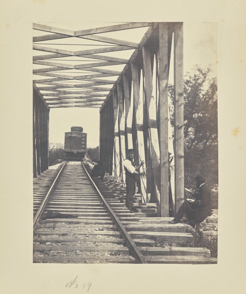 [Destroying a truss bridge]