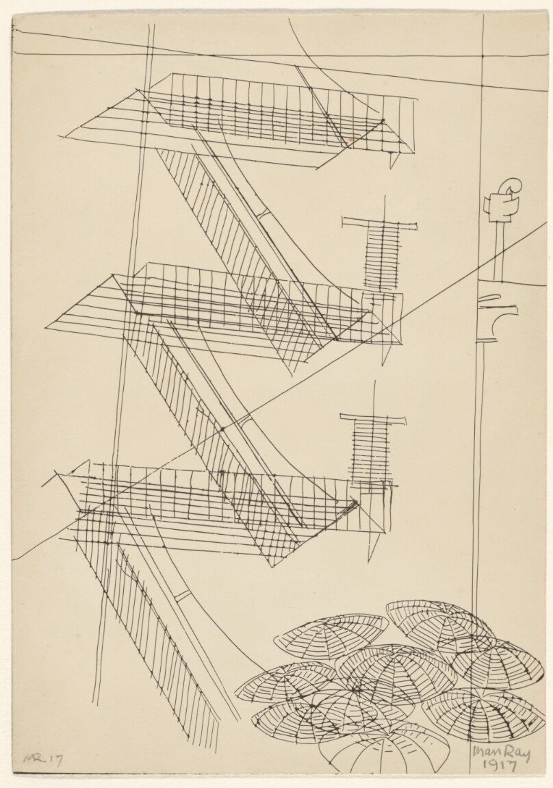 Fire Escape and Umbrellas