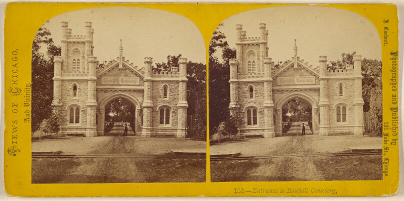 Entrance to Rosehill Cemetery. [Chicago]