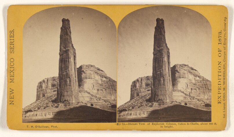Distant view of Explorers Column, Canon de Chelle, about 900 ft. in height.