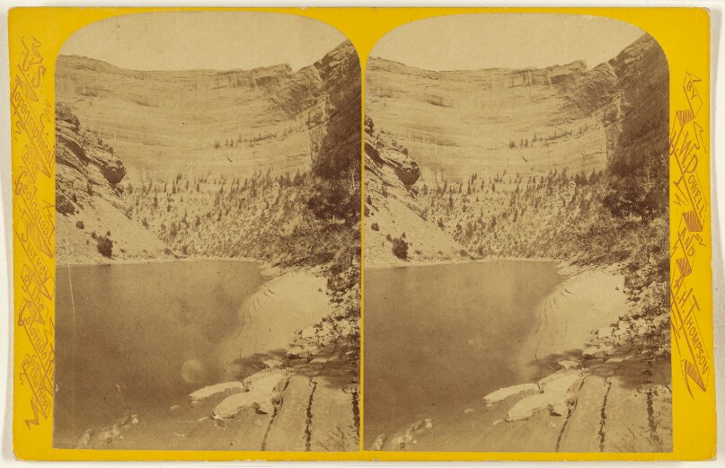 Yampa Canon. Amphitheatre Cliff. Looking Down the River.