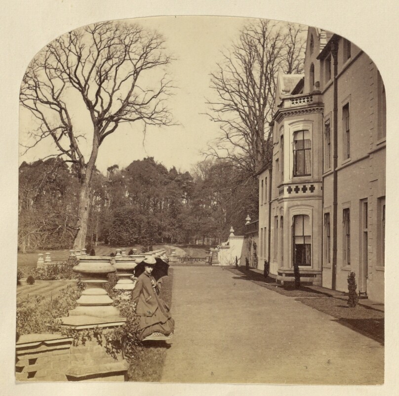[Woman outside Sandringham House]