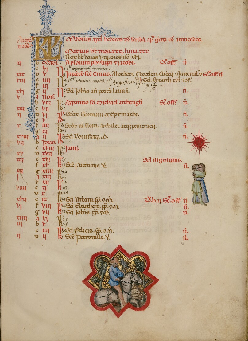 A Man Hawking; Zodiacal Sign of Gemini