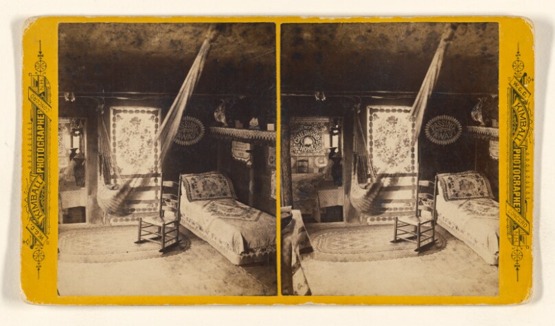 Dormitory, with Hammock. ["Rest Valley," Canterbury, New Hampshire. The Old Homestead of Hon. J.M. Harper]