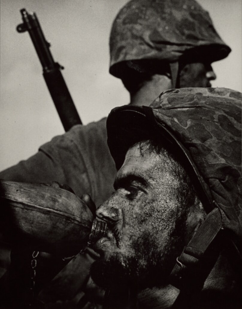 [Frontline Soldier with Canteen at Saipan]