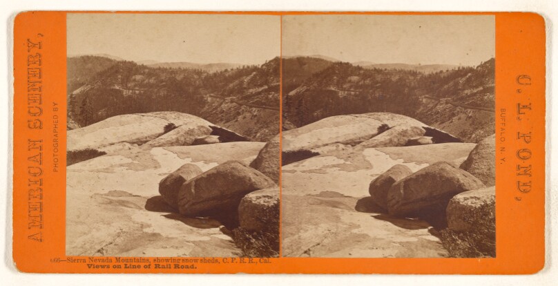 Sierra Nevada Mountains, showing snow sheds, C.P.R.R., Cal.