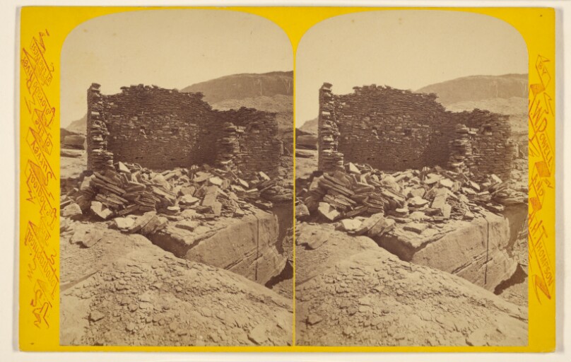 Ancient Ruins on the Cliffs of Glen Canon. Front View. [Colorado Valley]