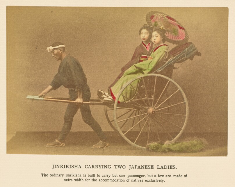 Jinrikisha Carrying Two Japanese Ladies