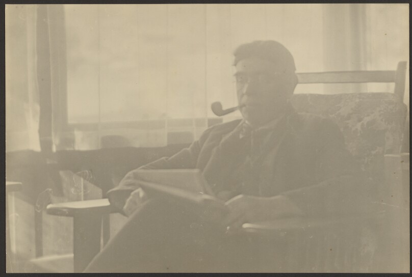 [Portrait of a Man Smoking a Pipe]