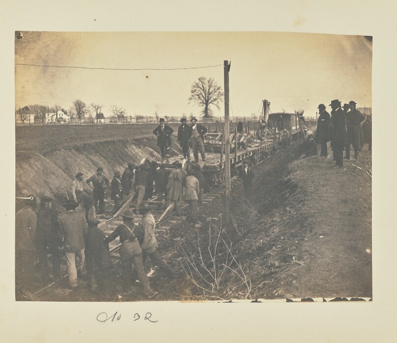 Wrecking Train and Gang clearing Wreck