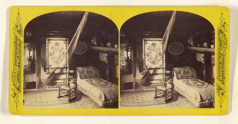 Dormitory, with Hammock. ["Rest Valley," Canterbury, New Hampshire. The Old Homestead of Hon. J.M. Harper]