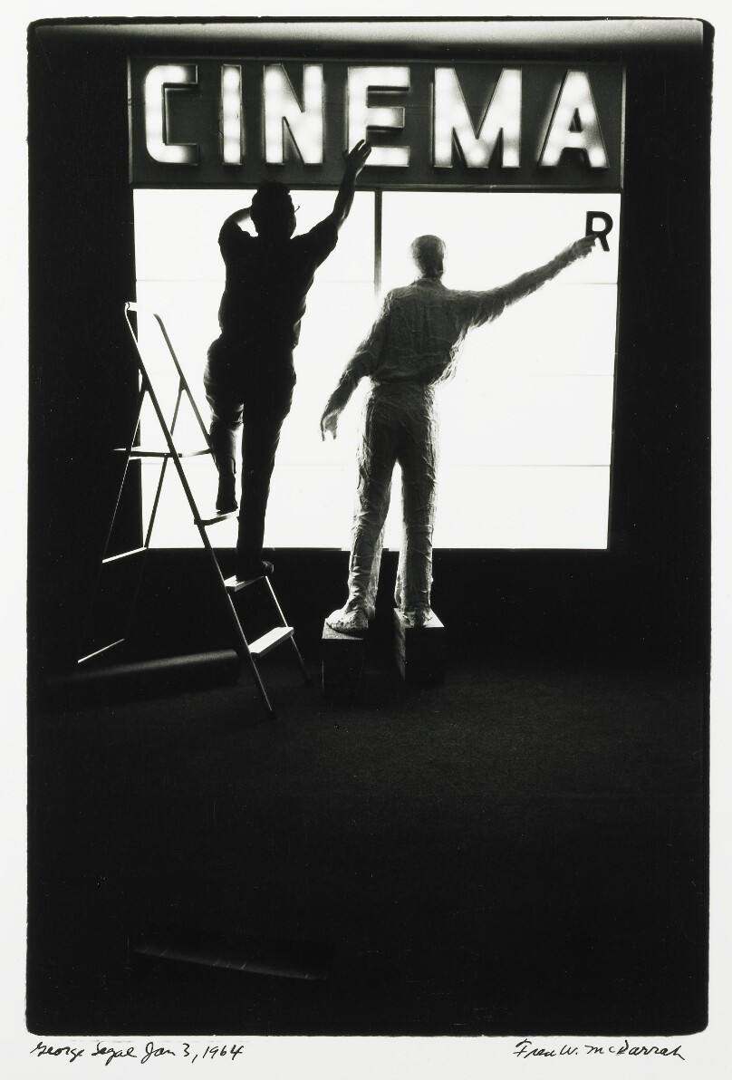 George Segal with "Cinema" at Sidney Janis Gallery
