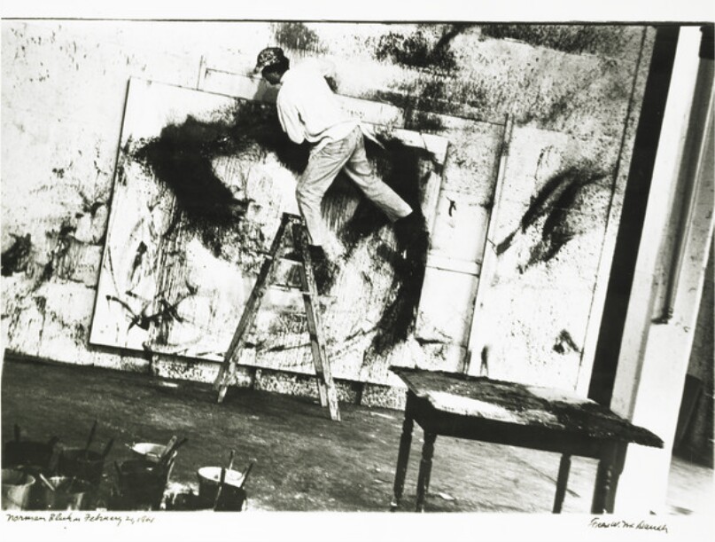 Norman Bluhm in his 4th Avenue Studio