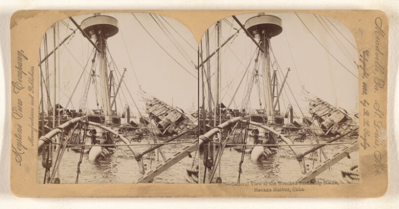 General View of the Wrecked Battleship Maine, Havana Harbor, Cuba.