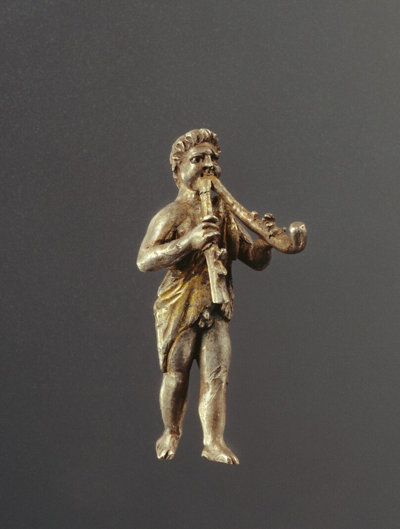 Statuette of a Young Satyr Playing the Double Aulos