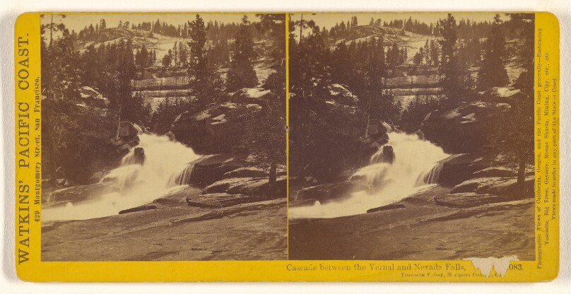 Cascade between the Vernal and Nevada Falls, Yosemite Valley, Mariposa County, Cal.