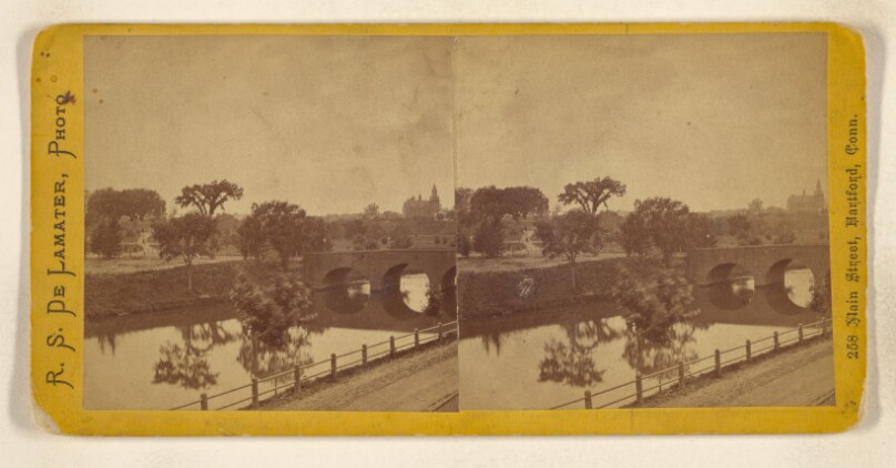 [River scene with bridge, Hartford, Connecticut]