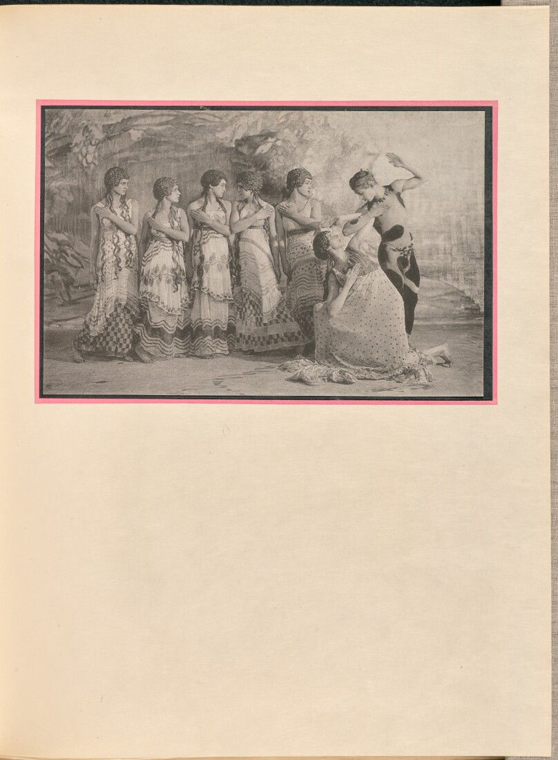 [Waslaw Nijinsky as the Faun and six female dancers as nymphs]