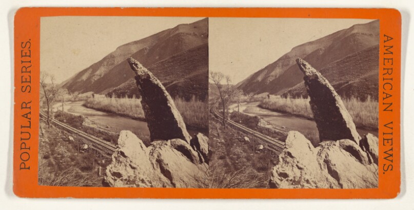 Index Rock, Upper Weber Canyon, Near Tunnel No. 3. Union Pacific Rail Road.