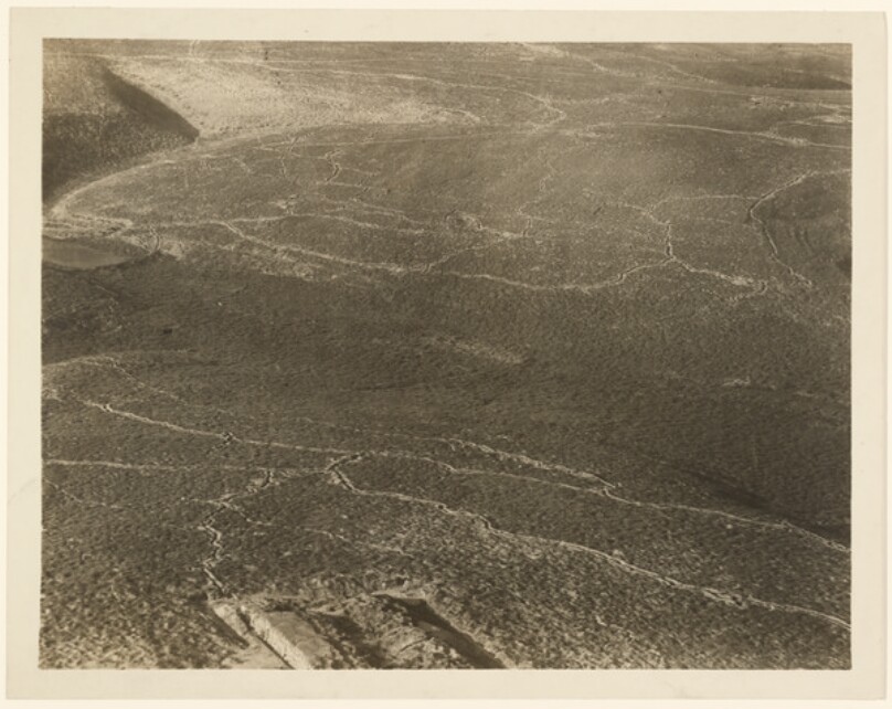 [Aerial View of a World War I Battlefield, France]