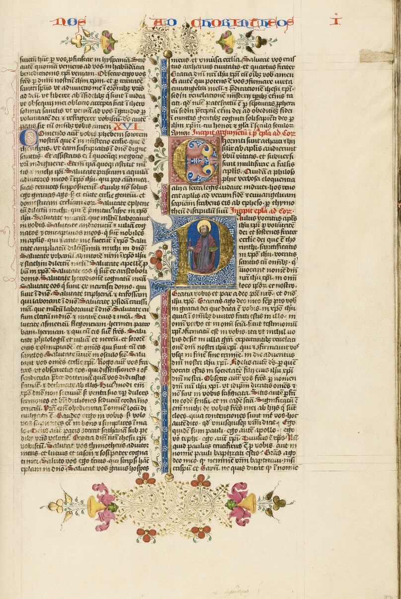Initial P: Saint Paul with a Sword