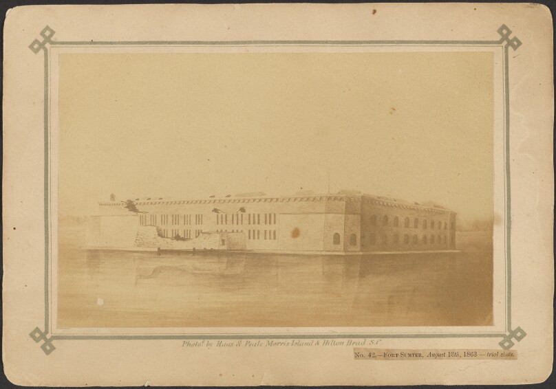 Fort Sumter, August 13, 1863 - trial shots