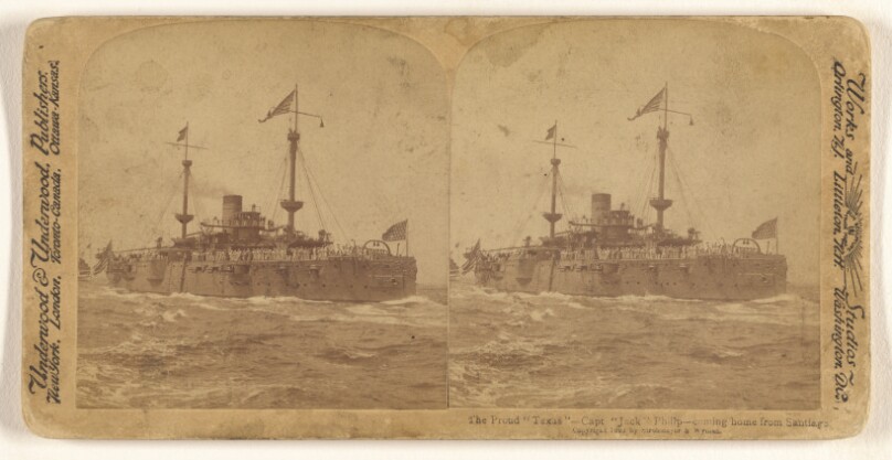 The Proud "Texas" - Capt "Jack" Philip - coming home from Santiago.