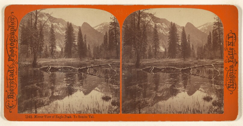 Mirror View of Eagle Peak. Yo Semite Val.