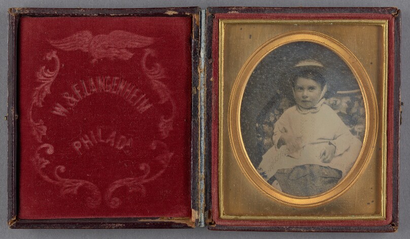 [Portrait of a Seated Little Girl in Straw Hat]