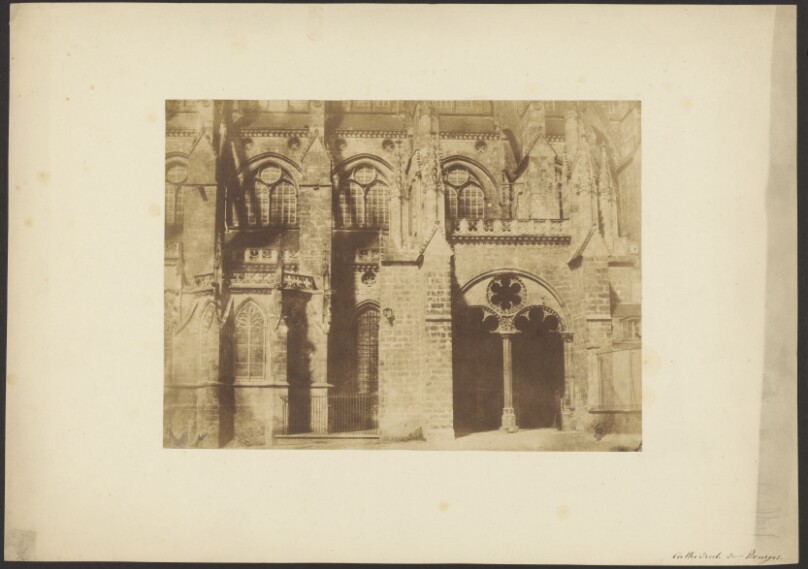 [Lateral view of the south side of Bourges Cathedral]