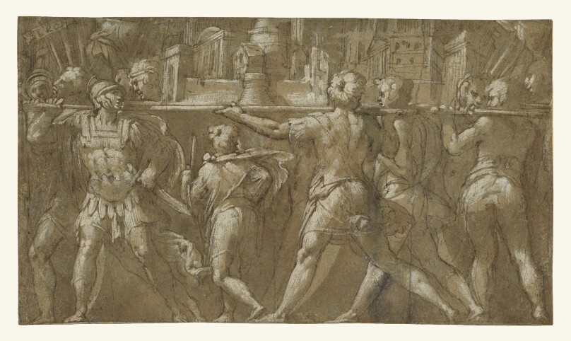 Soldiers Carrying a Model of a City (96.GB.329)